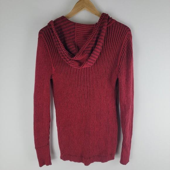 Eddie Bauer Hooded Sweater 1/4 Zip Red Long Sleeve Size M - Picture 6 of 6